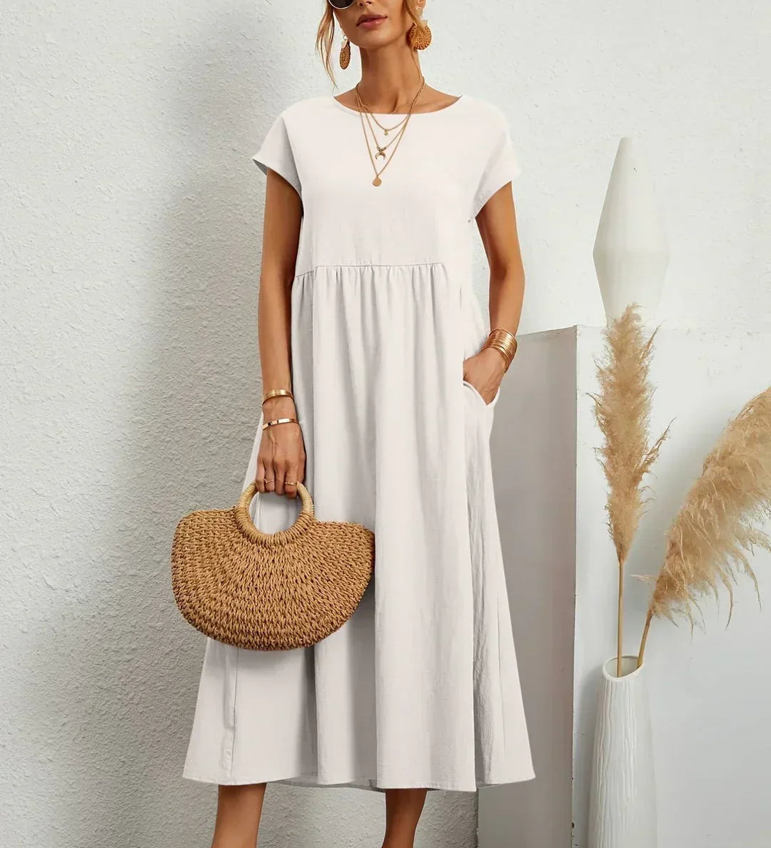 Gabrielle™ — Vestido midi fluido, elegancia atemporal