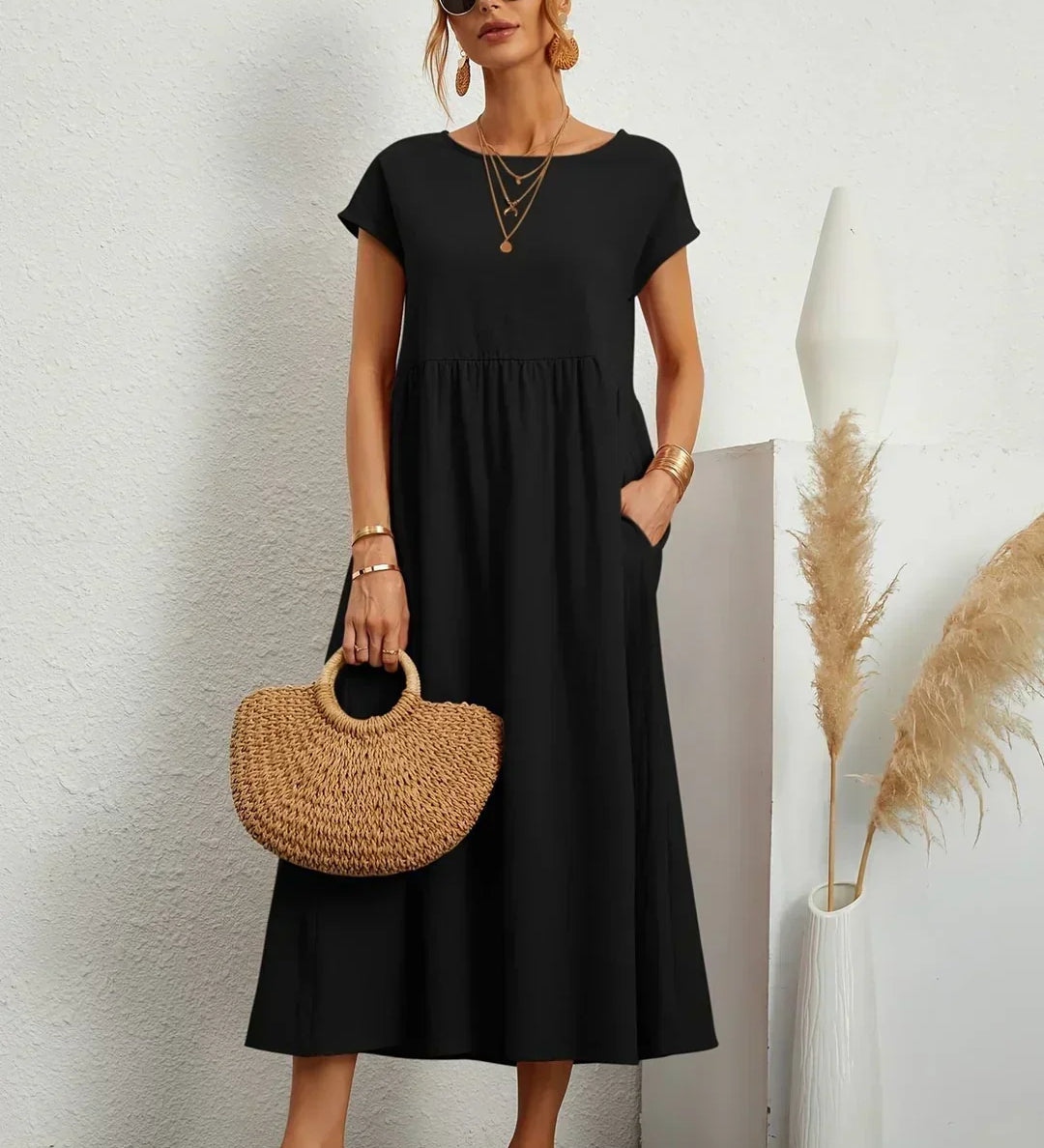 Gabrielle™ — Vestido midi fluido, elegancia atemporal