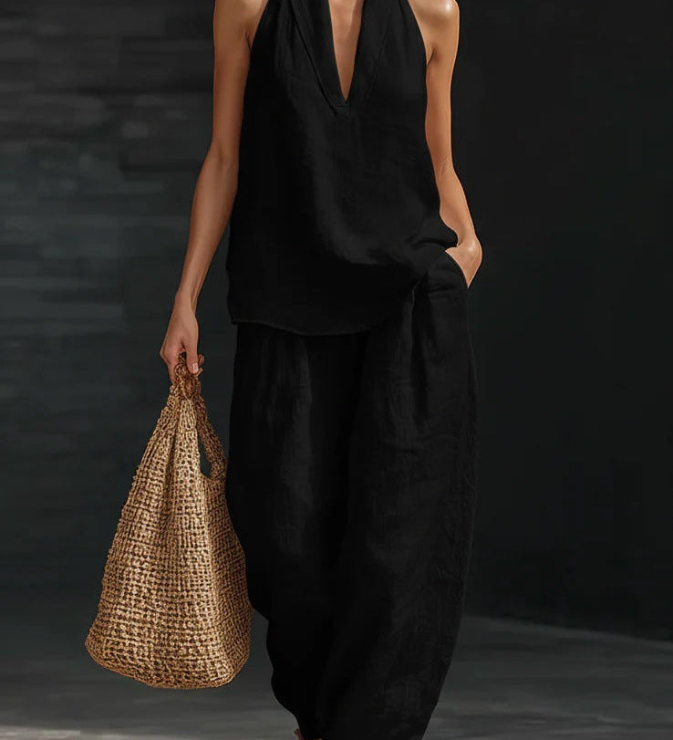 Zoe™ | Conjunto Sin Mangas y Pantalón Ancho