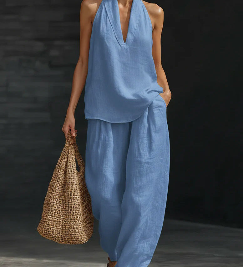 Zoe™ | Conjunto Sin Mangas con Pantalón Ancho