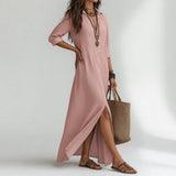 Violaine™ — Vestido camisero largo bohemio, elegancia natural