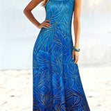 Mirabelle | Vestido Maxi con Estampado Tropical de Hojas