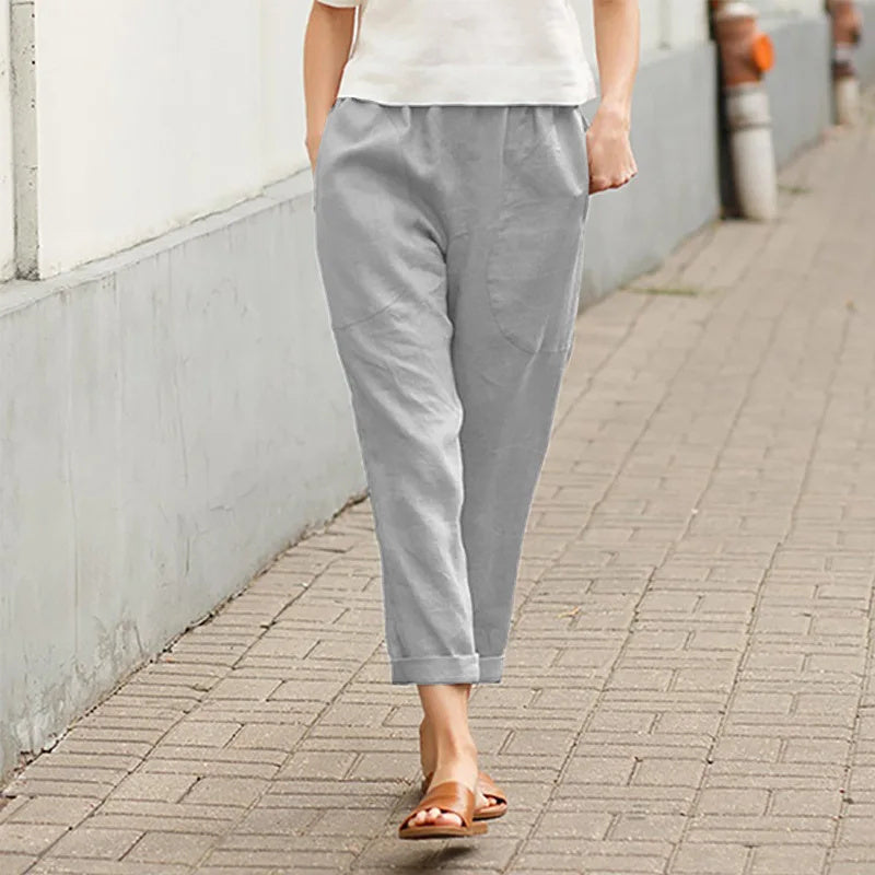 Kriza - Pantalones de Pierna Ancha con Bolsillos