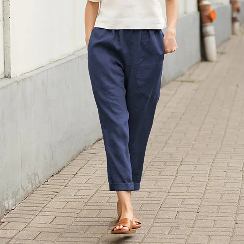 Kriza - Pantalones de Pierna Ancha con Bolsillos