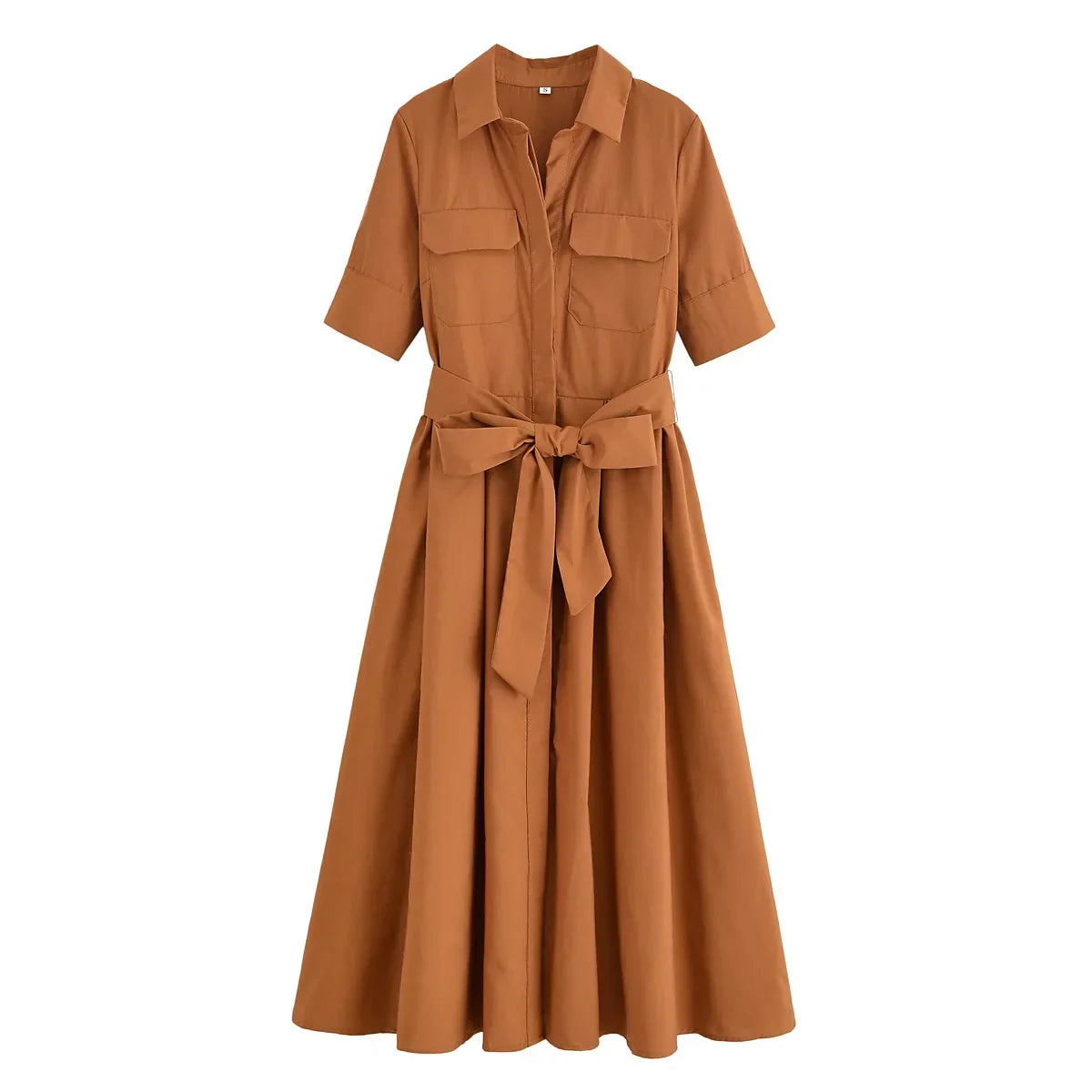 Margot | Vestido Camisero de Manga Corta con Bolsillos