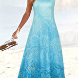 Mirabelle | Vestido Maxi con Estampado Tropical de Hojas