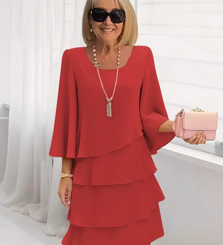 Elsa – Vestido Elegante y Fluido con Volantes