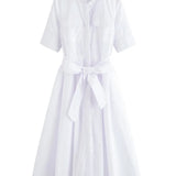 Margot | Vestido Camisero de Manga Corta con Bolsillos