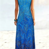 Mirabelle | Vestido Maxi con Estampado Tropical de Hojas