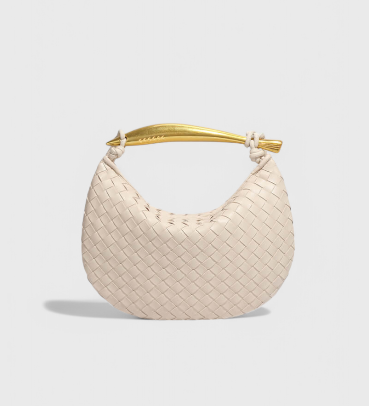 Gerda | Bolso Woven con Asa Dorada