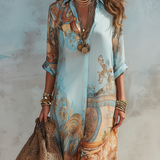 Serena | Vestido Camisero Mediterráneo
