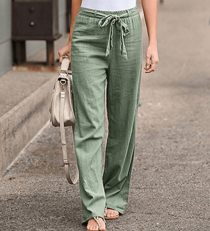 Joleen - Pantalones Relaxed para Mujer con Cuerda y Cintura Elástica