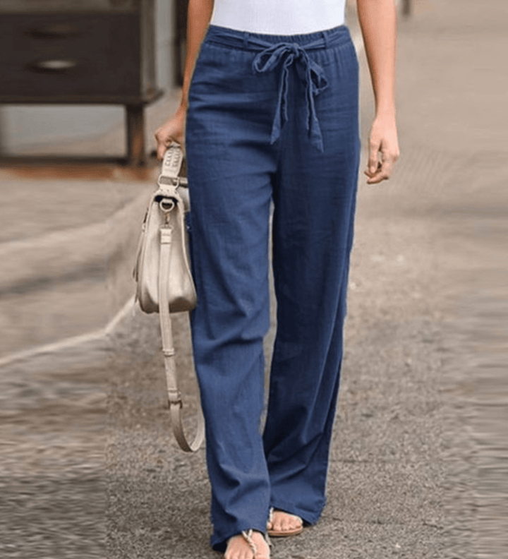 Joleen - Pantalones Relaxed para Mujer con Cuerda y Cintura Elástica