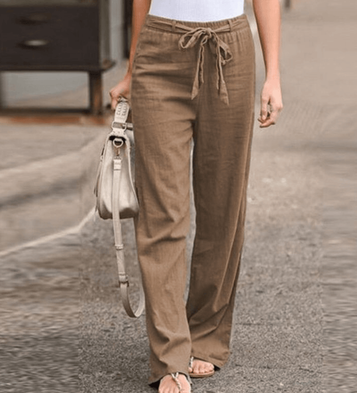 Joleen - Pantalones Relaxed para Mujer con Cuerda y Cintura Elástica