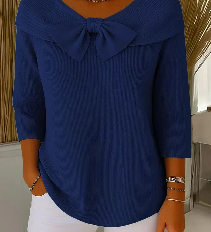 Trinidad | Jersey con Lazo y Cuello Redondo