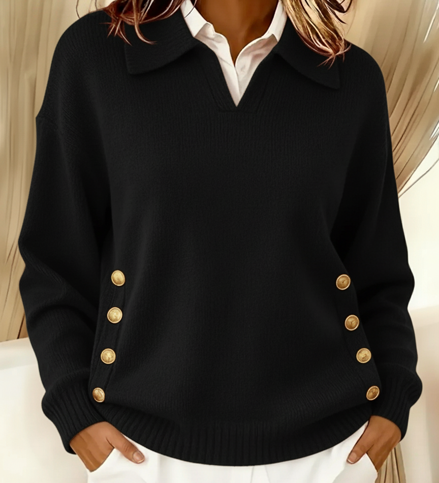 Vicenta | Jersey con Cuello Polo y Botones