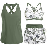 Maren | Conjunto de Tankini, Bikini y Pareo de Tres Piezas