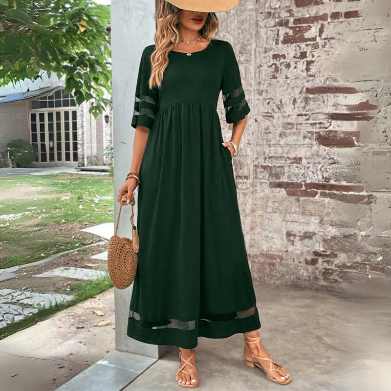 Cerelia | Vestido Midi Favorecedor que Disimula el Vientre