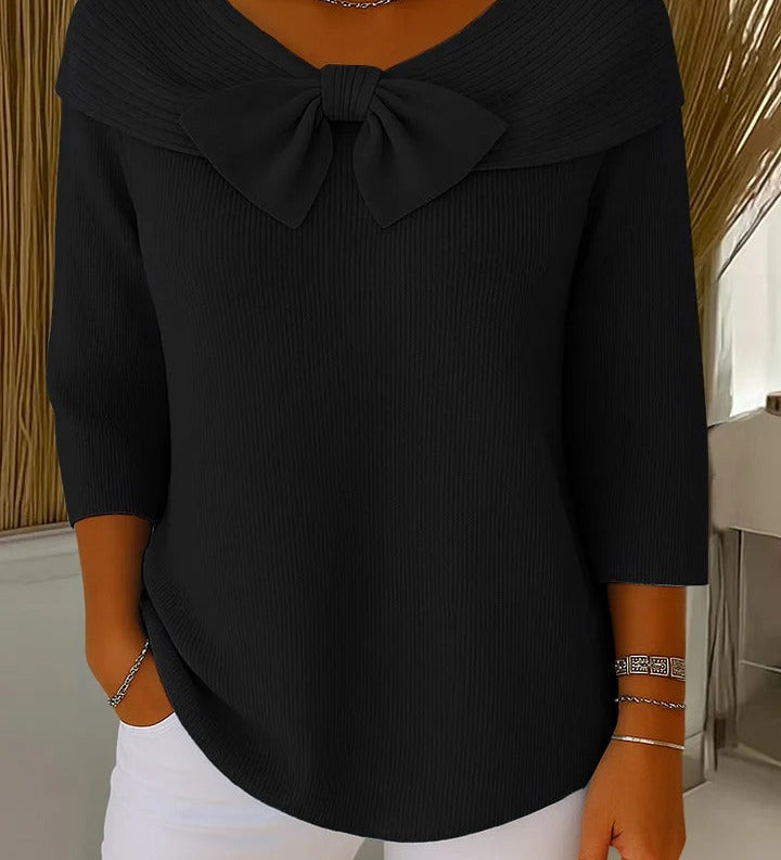 Trinidad | Jersey con Lazo y Cuello Redondo