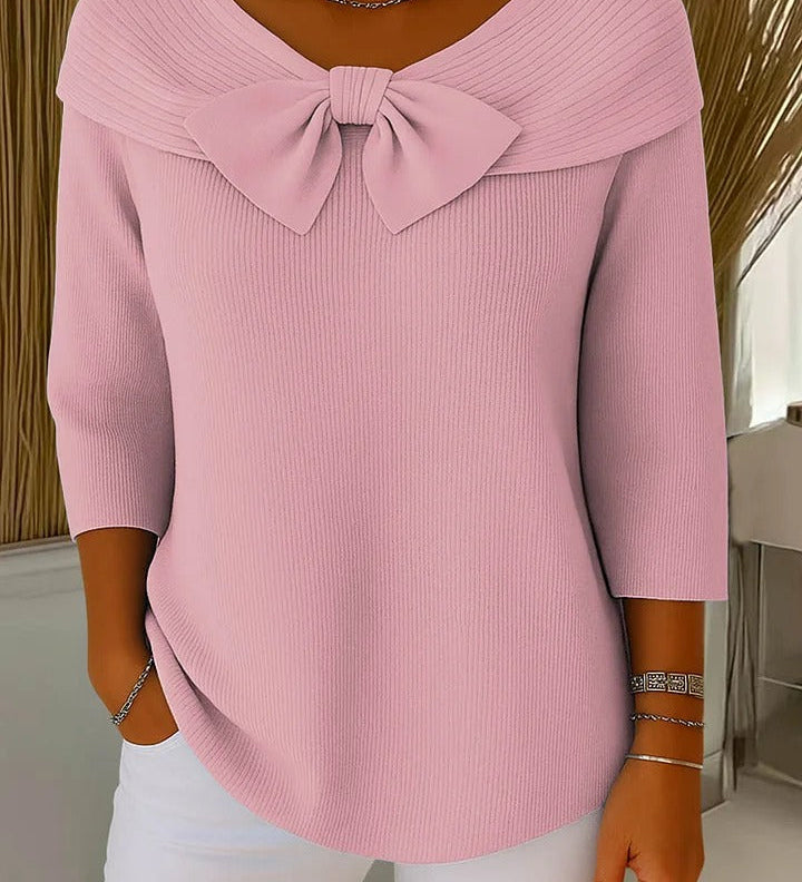 Trinidad | Jersey con Lazo y Cuello Redondo