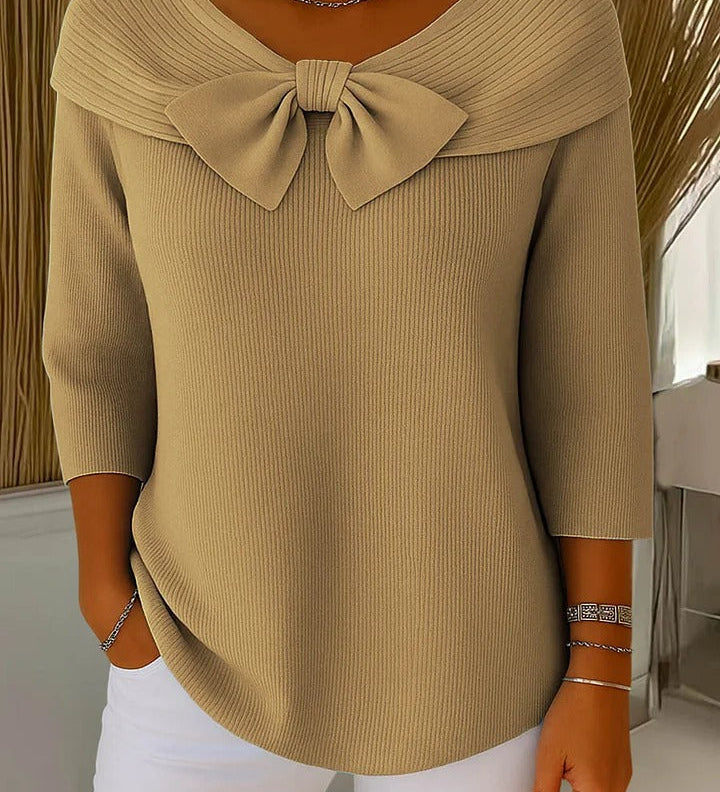 Trinidad | Jersey con Lazo y Cuello Redondo