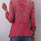 Adoración | Chaqueta Cachemira Rosa con Volantes